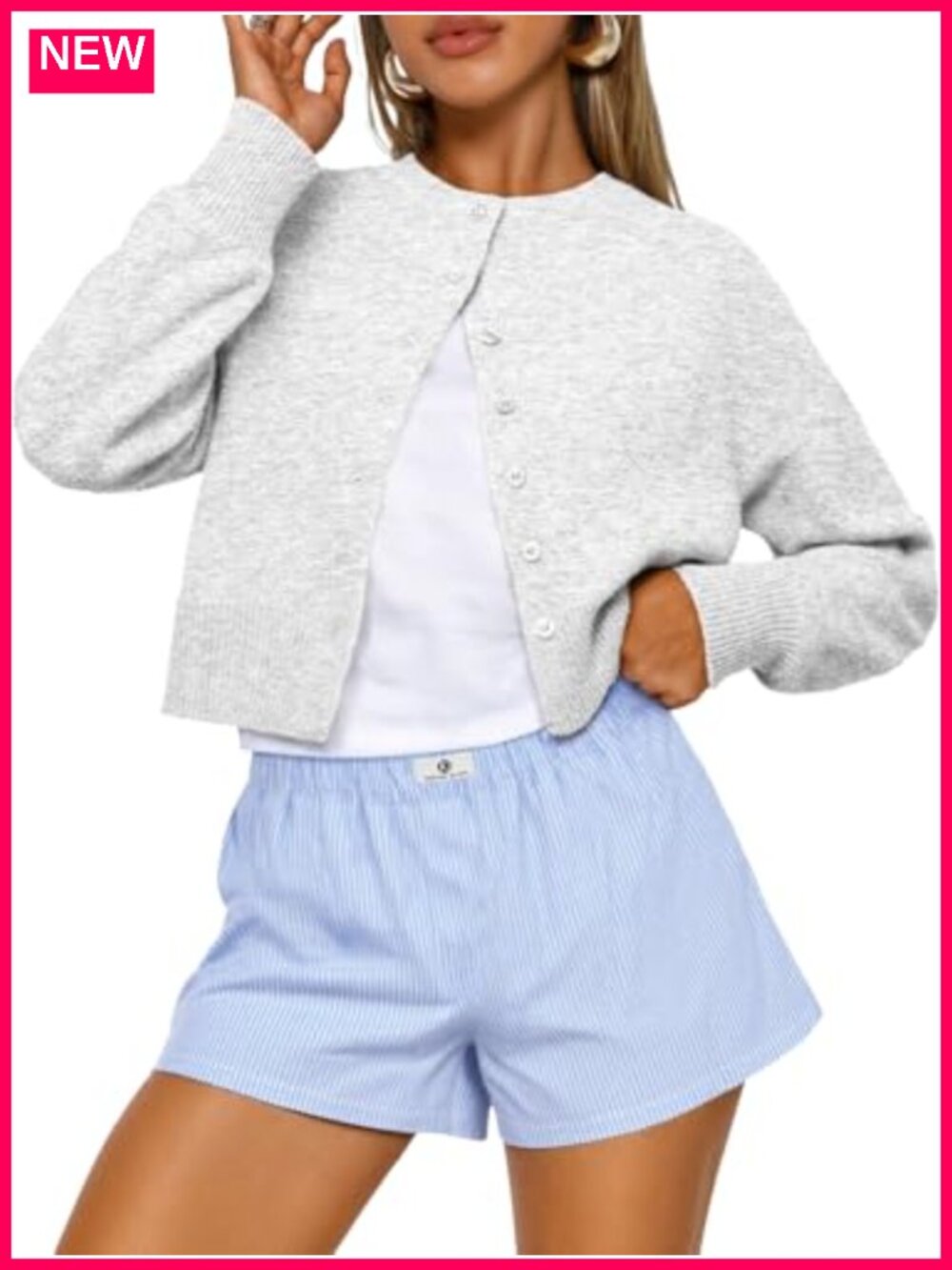 Cropped Cardigan Sweater Women's Soft Knit Lightweight Fall Layering